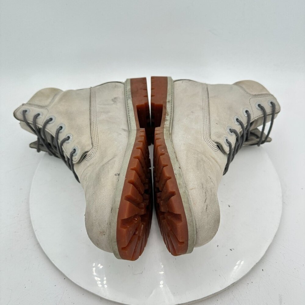 Timberland AF 6'' Inch Premium Men Size 7 Light Grey Leather Ankle Combat Boot - Picture 7 of 11